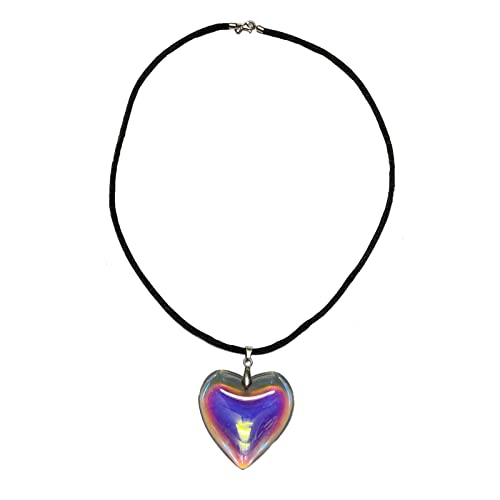 ZYKEJJDDAK Goth Chains Necklace Hyperbole Punk Choker with Big Heart Pendant Clavicle Chain Bead Rope Chain Choker Hip-Hop, 4.68x3.12in, Legierung, Glas, Wachsseil, Kein Edelstein von ZYKEJJDDAK