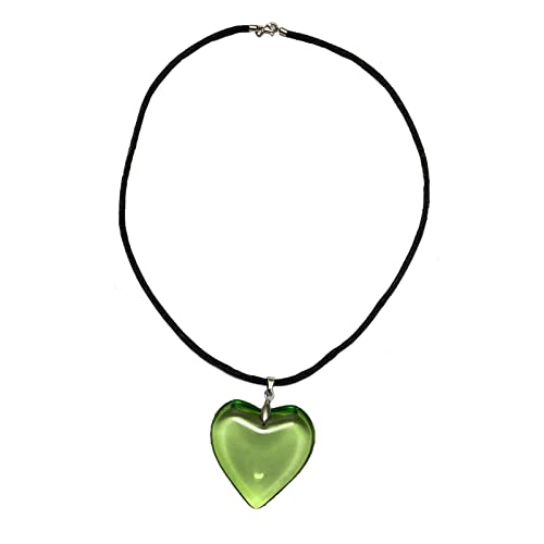 ZYKEJJDDAK Goth Chains Necklace Hyperbole Punk Choker with Big Heart Pendant Clavicle Chain Bead Rope Chain Choker Hip-Hop, 5.07x3.12in, Legierung, Glas, Wachsseil, Kein Edelstein von ZYKEJJDDAK