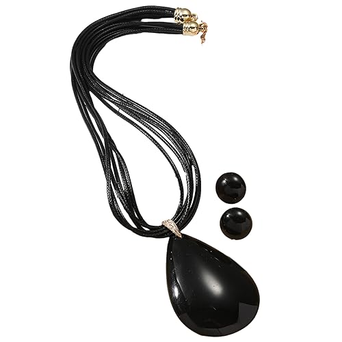 ZYKEJJDDAK Goth Wax Rope Love Heart Round Earrings Necklace for Women Elegant Adjustable Chain Simple Design, 3.9x3.12in, Acryl, Kein Edelstein ZYKEJJDDAK Goth Wax Rope Love Heart Round Earrings Necklace for Women Elegant Adjustable Chain Simple Design, 3.9x3.12in, Acryl, Kein Edelstein von ZYKEJJDDAK