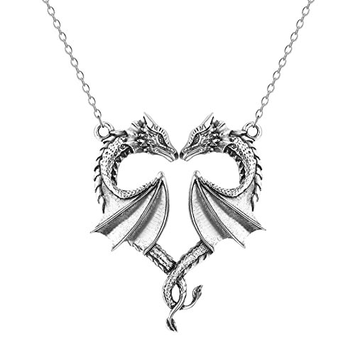 ZYKEJJDDAK Halskette mit Drachen-Anhänger, für Damen und Mädchen, Drachenform, modischer Party-Schmuck, Legierung für Frauen von ZYKEJJDDAK