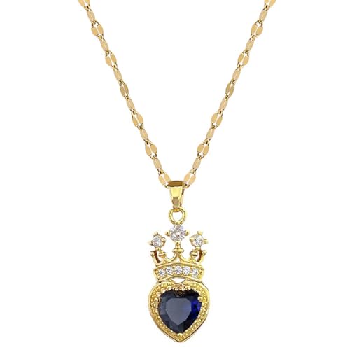 ZYKEJJDDAK Halskette mit Herz-Anhänger für Damen und Mädchen, elegante Strass-Halsband, verstellbare Schlüsselbeinkette, handgefertigt, Statement, 3.9x3.12in, Stahl, Titan, Kein Edelstein von ZYKEJJDDAK