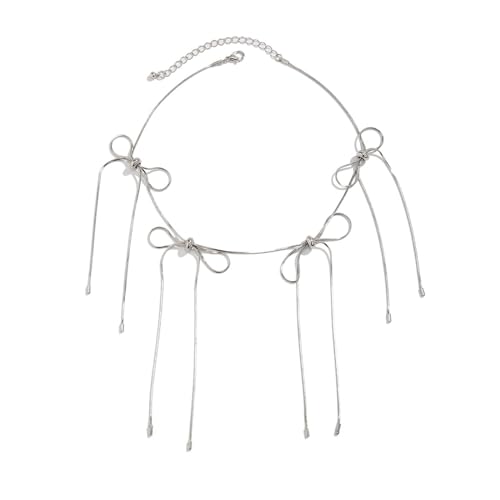 ZYKEJJDDAK Halskette mit Schleife, Schlüsselbeinkette, Schleife, verstellbar, Halsband, für Damen, Dekoration für den täglichen Gebrauch ZYKEJJDDAK Halskette mit Schleife, Schlüsselbeinkette, Schleife, verstellbar, Halsband, für Damen, Dekoration für den täglichen Gebrauch von ZYKEJJDDAK