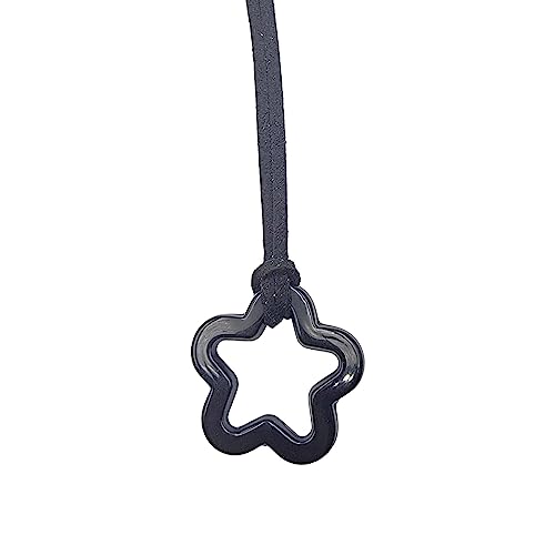 ZYKEJJDDAK Halskette mit fünfzackigem Stern-Anhänger, buntes Seil, Modeschmuck, schlichtes Schlüsselbein, 3cm, Acryl, Kein Edelstein von ZYKEJJDDAK