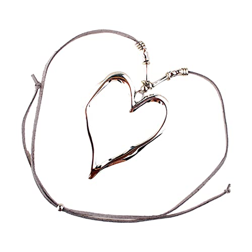 ZYKEJJDDAK Halskette mit großem Herz-Anhänger, Halsband, unregelmäßig, hohl, Legierung, Schmuck für Mädchen von ZYKEJJDDAK