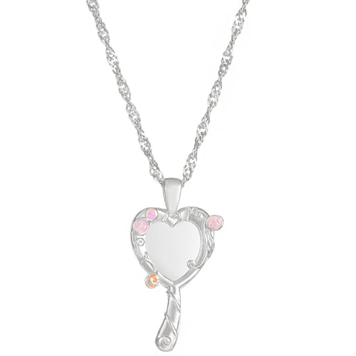 ZYKEJJDDAK Halskette mit verspiegeltem Vintage-Anhänger, lange Kette für Damen, Prinzessinnen-Halsband, Schlüsselbein-Kette, Hochzeits-, Party-Schmuck, Size approx.51cm/20.07in, Metall, Kein Edelstein ZYKEJJDDAK Halskette mit verspiegeltem Vintage-Anhänger, lange Kette für Damen, Prinzessinnen-Halsband, Schlüsselbein-Kette, Hochzeits-, Party-Schmuck, Size approx.51cm/20.07in, Metall, Kein Edelstein von ZYKEJJDDAK