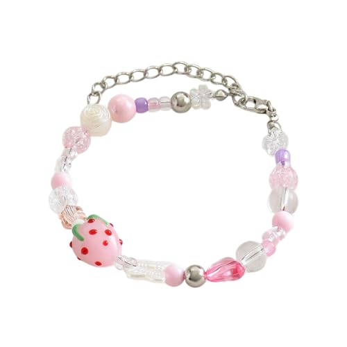 ZYKEJJDDAK Handgefertigte Perlen-Erdbeer-Halskette für Damen, süße Schmetterlings-Ohrringe, Schlüsselbeinkette, Hochzeit, Party, ästhetisch, 20 cm, Harz, Kein Edelstein ZYKEJJDDAK Handgefertigte Perlen-Erdbeer-Halskette für Damen, süße Schmetterlings-Ohrringe, Schlüsselbeinkette, Hochzeit, Party, ästhetisch, 20 cm, Harz, Kein Edelstein von ZYKEJJDDAK