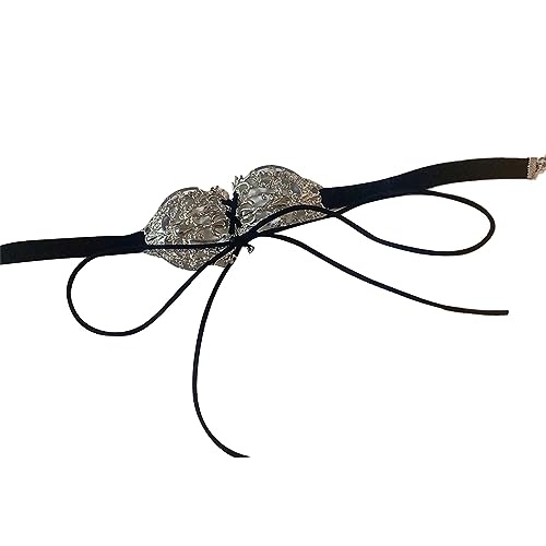 ZYKEJJDDAK Klassische Samt-Halskette, Retro-Choker-Halskette mit Herz-Anhänger, modischer Halsschmuck für den täglichen Gebrauch von ZYKEJJDDAK