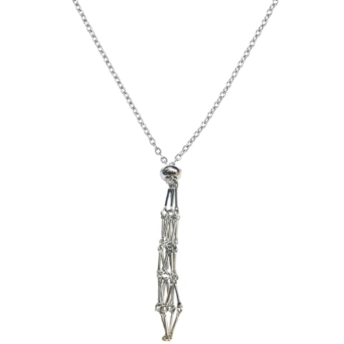 ZYKEJJDDAK Kristallstein-Halskette, Choker, Seilkäfig, Metallhalskette, Kristallhalter, Halskette, leerer Steinhalter, Kristall, 3.51x2.34in, Edelstahl, Kein Edelstein ZYKEJJDDAK Kristallstein-Halskette, Choker, Seilkäfig, Metallhalskette, Kristallhalter, Halskette, leerer Steinhalter, Kristall, 3.51x2.34in, Edelstahl, Kein Edelstein von ZYKEJJDDAK