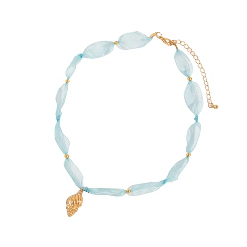 ZYKEJJDDAK Künstlerisches Meerestier-Design, zierliche Netz-Halskette, atmungsaktiver Anhänger, Schlüsselbeinkette, stilvoller Schmuck für den täglichen Gebrauch, 427cm, Garn + Legierung + CCB, Kein von ZYKEJJDDAK