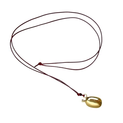 ZYKEJJDDAK Lederseil Weingefäß Halskette Lederseil Pullover Kette Ornament mit Metall Weintöpfe Anhänger, 116cm4cm 2.3cm, Metall, Kein Edelstein von ZYKEJJDDAK