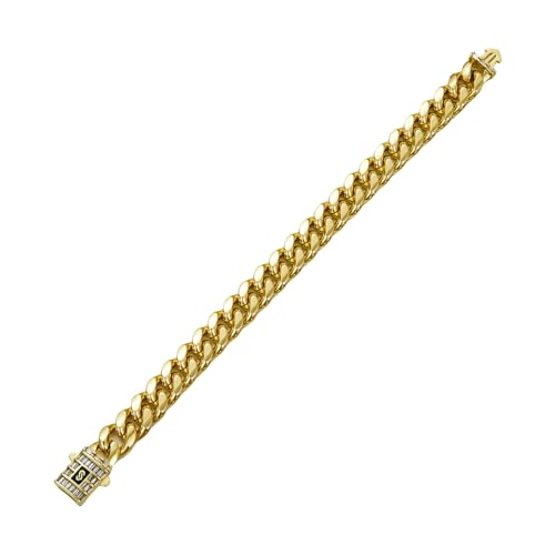 ZYKEJJDDAK Mehrzweck Edelstahl verkrustete kubanische Halskette verstellbare Länge Kette tragbar für Street Styles, 5.85x3.9in, Edelstahl, Kein Edelstein von ZYKEJJDDAK