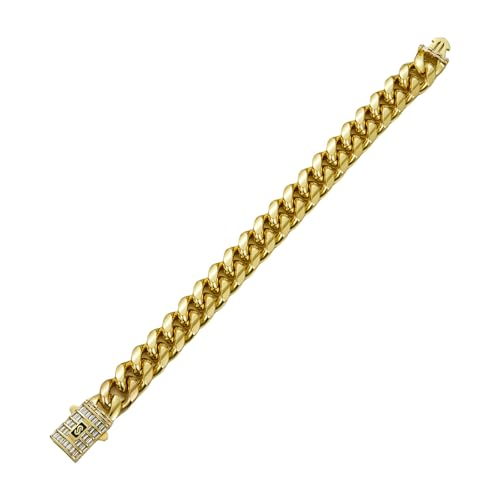 ZYKEJJDDAK Mehrzweck Edelstahl verkrustete kubanische Halskette verstellbare Länge Kette tragbar für Street Styles, 5.85x3.9in, Edelstahl, Kein Edelstein von ZYKEJJDDAK