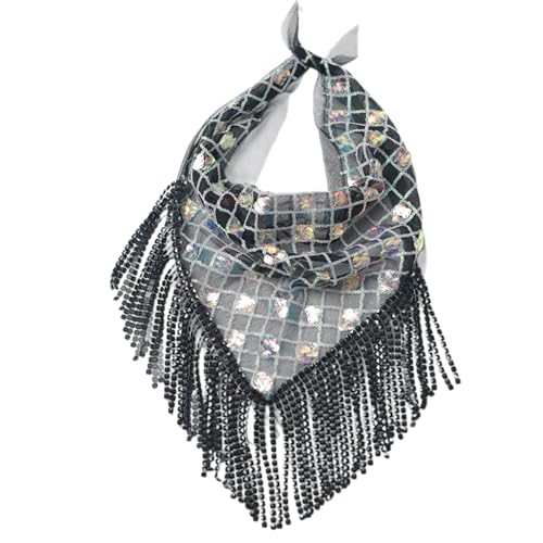 ZYKEJJDDAK Moderne Haarschals Bandana Strass Headwraps Junggesellinnenabschied Halstuch Quadratische Kopftücher, 70*35cm, Polyester, Kein Edelstein von ZYKEJJDDAK