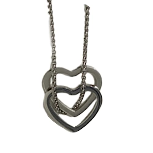 ZYKEJJDDAK Moderne geometrische ineinandergreifende Anhänger-Halskette, Hip-Hop-Charm-Kette, einfache lange Schlüsselbeinkette, modisch von ZYKEJJDDAK