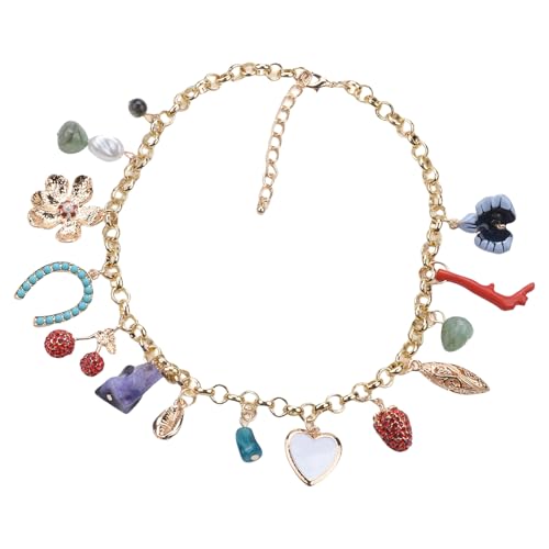 ZYKEJJDDAK Modische Halskette aus Legierung mit Diamanten und einzigartigem Blumenmuster-Design für Partyzubehör von ZYKEJJDDAK