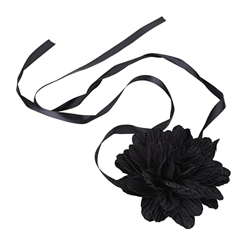 ZYKEJJDDAK Modische Halskette für Mädchen, schwarze Spitze, Gothic, Stretch, Choker, Schmuck, Rosen-Blumen-Halskette, Jahrestag von ZYKEJJDDAK
