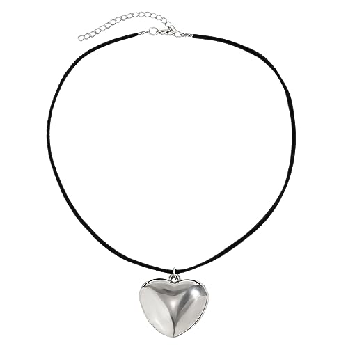 ZYKEJJDDAK Modische Halskette mit Herz-Anhänger aus Legierung für Frauen, heiße Mädchen, koreanische Halskette, süßer, cooler Schmuck von ZYKEJJDDAK