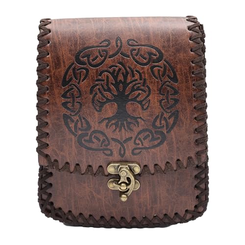 ZYKEJJDDAK Multifunktionale Münzgeldbörse, Mittelalter-Hüfttasche, Renaissance-Gürteltasche, kleine Geldbörse, a, Size about 19x14.5x4.5mm/7.48x5.71x1.77 von ZYKEJJDDAK