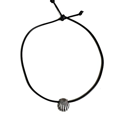 ZYKEJJDDAK Muschel-Herz-Anhänger, Seil-Krawatte, Choker-Halskette für Damen, elegant, minimalistisch, ungewöhnlich, lange Halskette von ZYKEJJDDAK