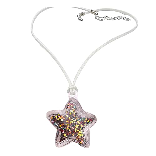 ZYKEJJDDAK Pailletten übertriebener Stern Anhänger Halskette für Frauen Mädchen Charm Halsband Kette Choker Party, 4 cm, Acryl, Kein Edelstein von ZYKEJJDDAK