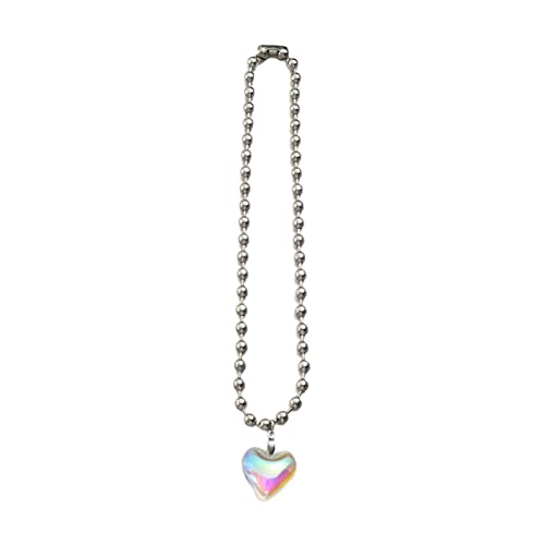 ZYKEJJDDAK Perlen-Halskette für Damen, Chokerkette, Schmuck, Herz-Anhänger, Schlüsselbeinkette, Party, 24 mm, Legierung und Harz, Kein Edelstein von ZYKEJJDDAK