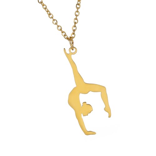ZYKEJJDDAK Praktische, stabile Edelstahl-Halskette mit Gymnastik-Anhänger, tragbar, für Damen, mit künstlerischem Charme, stilvoll, 6cm x 5cm x 1cm, Edelstahl, Kein Edelstein ZYKEJJDDAK Praktische, stabile Edelstahl-Halskette mit Gymnastik-Anhänger, tragbar, für Damen, mit künstlerischem Charme, stilvoll, 6cm x 5cm x 1cm, Edelstahl, Kein Edelstein von ZYKEJJDDAK
