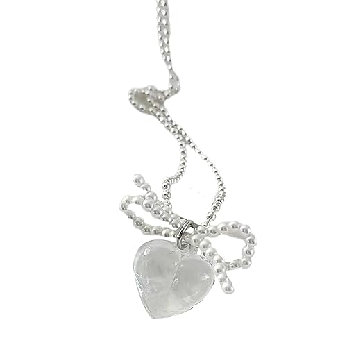 ZYKEJJDDAK Punk Vintage Choker Perlen klare Liebe Anhänger Kunstperlen Perlen Halskette Gothic Schlüsselbein Kette Schmuck Neu, 45 cm, Acryllegierung, Kein Edelstein von ZYKEJJDDAK