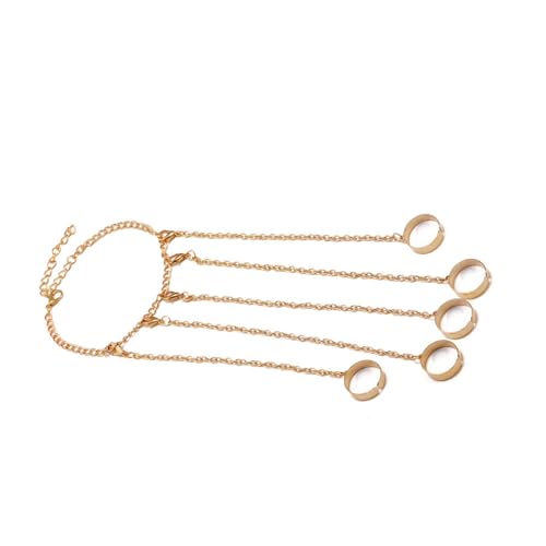 ZYKEJJDDAK Punk geschichtete Kette Quasten Armband mit Handgeschirr Sklavenarmband Handgelenk Kette, 3.12x2.73in, Metall von ZYKEJJDDAK