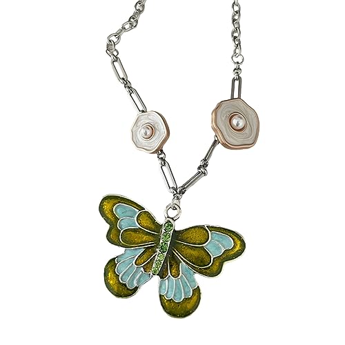 ZYKEJJDDAK Retro Vintage Halskette Punk Schmetterling unregelmäßige runde Perlen Halskette Choker für Mode Forward von ZYKEJJDDAK