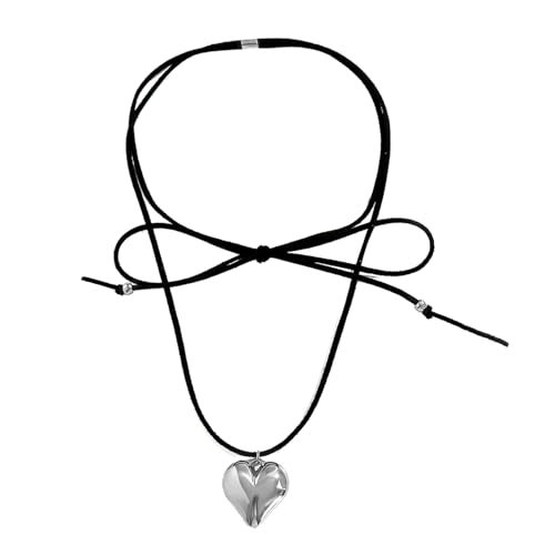 ZYKEJJDDAK Schlichtes Liebesherz, ästhetische Halskette, modisch, schlicht, Schlüsselbeinkette, für Damen und Mädchen, Hochzeitsschmuck, Party, 3.12x3.12in, Metall, Kein Edelstein ZYKEJJDDAK Schlichtes Liebesherz, ästhetische Halskette, modisch, schlicht, Schlüsselbeinkette, für Damen und Mädchen, Hochzeitsschmuck, Party, 3.12x3.12in, Metall, Kein Edelstein von ZYKEJJDDAK
