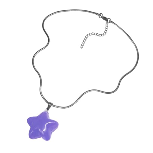 ZYKEJJDDAK Schlüsselbeinkette, Stern-Anhänger, Charm-Halskette, handgefertigt, für Mädchen und Damen, 4.68x3.12in, Edelstahl, Acryl, Ohne Edelstein ZYKEJJDDAK Schlüsselbeinkette, Stern-Anhänger, Charm-Halskette, handgefertigt, für Mädchen und Damen, 4.68x3.12in, Edelstahl, Acryl, Ohne Edelstein von ZYKEJJDDAK