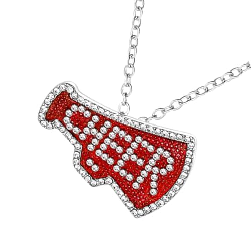 ZYKEJJDDAK Schlüsselbeinkette mit sportlichem Thema, stilvolle jubelnde Megafon-Charm-Halskette mit Zirkonia, Schmuck für den Alltag, 2x2.9cm, Zink, Kein Edelstein ZYKEJJDDAK Schlüsselbeinkette mit sportlichem Thema, stilvolle jubelnde Megafon-Charm-Halskette mit Zirkonia, Schmuck für den Alltag, 2x2.9cm, Zink, Kein Edelstein von ZYKEJJDDAK