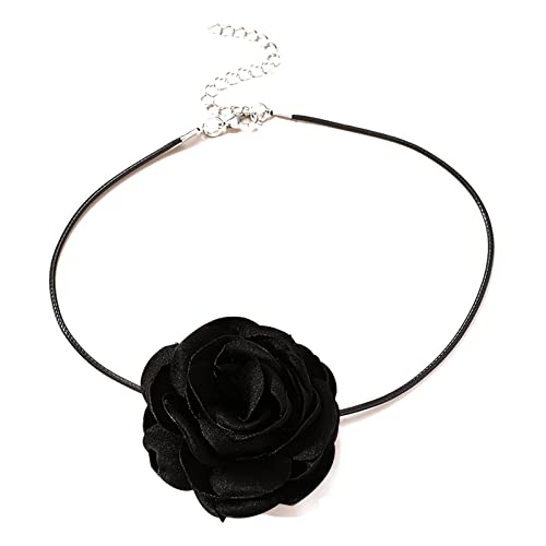 ZYKEJJDDAK Schwarz brennender floraler Choker für Damen, Blumenhalsband, Halsband, Wachsfaden, Krawatte, Banque Teen ZYKEJJDDAK Schwarz brennender floraler Choker für Damen, Blumenhalsband, Halsband, Wachsfaden, Krawatte, Banque Teen von ZYKEJJDDAK