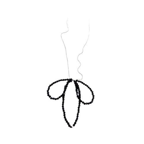 ZYKEJJDDAK Stilvolle Glasperlen-Halskette mit lebendigen Farben und eleganten Schleifen-Kropf-Halsketten verleiht Ihrem Körper Persönlichkeit, 45 cm, Künstlicher Kristall, Kein Edelstein von ZYKEJJDDAK