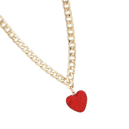 ZYKEJJDDAK Stilvolle Halskette mit Herzanhänger, dicke Kette, Damen-Schmuck-Kollektion, Herzanhänger, Ohrringe für den täglichen Gebrauch, 407.5cm, Metall, Kein Edelstein ZYKEJJDDAK Stilvolle Halskette mit Herzanhänger, dicke Kette, Damen-Schmuck-Kollektion, Herzanhänger, Ohrringe für den täglichen Gebrauch, 407.5cm, Metall, Kein Edelstein von ZYKEJJDDAK