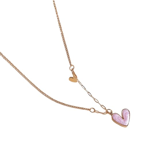 ZYKEJJDDAK Stilvolle Halskette mit kleinem Herzanhänger, handgefertigt, Edelstahl-Textur, für Party, Alltag, 3.9x1.95in, Edelstahl, Kein Edelstein ZYKEJJDDAK Stilvolle Halskette mit kleinem Herzanhänger, handgefertigt, Edelstahl-Textur, für Party, Alltag, 3.9x1.95in, Edelstahl, Kein Edelstein von ZYKEJJDDAK