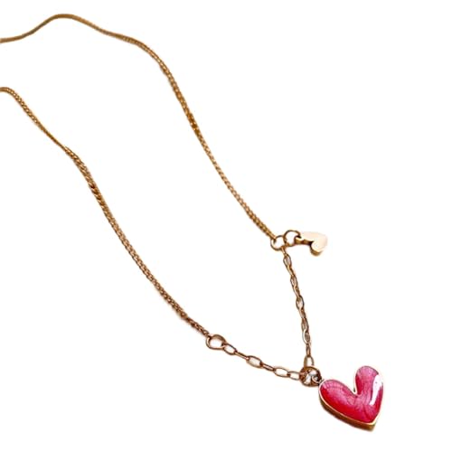 ZYKEJJDDAK Stilvolle Halskette mit kleinem Herzanhänger, handgefertigt, Edelstahl-Textur, für Party, Alltag, 3.9x1.95in, Edelstahl, Kein Edelstein ZYKEJJDDAK Stilvolle Halskette mit kleinem Herzanhänger, handgefertigt, Edelstahl-Textur, für Party, Alltag, 3.9x1.95in, Edelstahl, Kein Edelstein von ZYKEJJDDAK