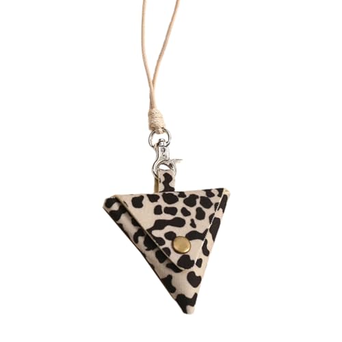 ZYKEJJDDAK Stilvolle Leder-Halsketten-Anhänger für Ohrhörer und Wechselgeld, praktisches und modisches Accessoire für den täglichen Gebrauch, 3.5*5.5cm 7*8cm, Leder, Kein Edelstein von ZYKEJJDDAK