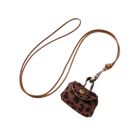 ZYKEJJDDAK Stilvolle Leder-Halsketten-Anhänger für Ohrhörer und Wechselgeld, praktisches und modisches Accessoire für den täglichen Gebrauch, 3.5*5.5cm 7*8cm, Leder, Kein Edelstein von ZYKEJJDDAK