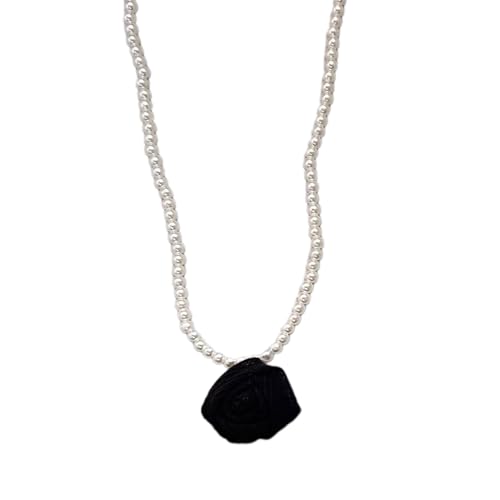 ZYKEJJDDAK Stilvolle Schlüsselbeinkette in Blumenform, Schwarz/Weiß, Rosen, Ohrstecker, Accessoire, modisches Ornament für Frauen, 40 cm, Kunstperlen, Kein Edelstein ZYKEJJDDAK Stilvolle Schlüsselbeinkette in Blumenform, Schwarz/Weiß, Rosen, Ohrstecker, Accessoire, modisches Ornament für Frauen, 40 cm, Kunstperlen, Kein Edelstein von ZYKEJJDDAK