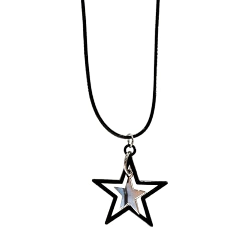 ZYKEJJDDAK Stilvolle dunkle Stern-Halskette, tägliches Tragen, Stern-Anhänger, Hip-Hop-Stern, baumelnder Ohrring, Gothic-Schmuck ZYKEJJDDAK Stilvolle dunkle Stern-Halskette, tägliches Tragen, Stern-Anhänger, Hip-Hop-Stern, baumelnder Ohrring, Gothic-Schmuck von ZYKEJJDDAK