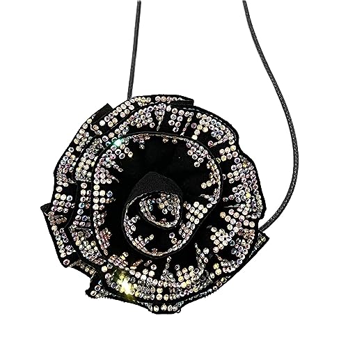 ZYKEJJDDAK Strass-Blumenhalsband, Choker-Halskette, lange Spitzenkrawatte, Halskette, Hochzeitsschmuck, Halskette für Damen und Jugendliche von ZYKEJJDDAK