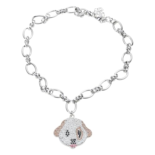 ZYKEJJDDAK Strass-Hunde-Anhänger, Halsband, Metallkette, Halsband, Schmuck, einfache Schlüsselbeinkette für Haustiere ZYKEJJDDAK Strass-Hunde-Anhänger, Halsband, Metallkette, Halsband, Schmuck, einfache Schlüsselbeinkette für Haustiere von ZYKEJJDDAK