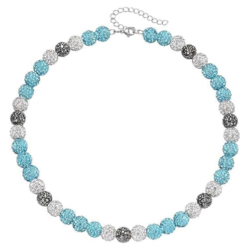 ZYKEJJDDAK Stylische Baseball-Halskette mit Perlen und Strasssteinen, Discokugel-Schlüsselbein-Kette, sportliches Accessoire für Sport, 50 cm, Ton, Kein Edelstein ZYKEJJDDAK Stylische Baseball-Halskette mit Perlen und Strasssteinen, Discokugel-Schlüsselbein-Kette, sportliches Accessoire für Sport, 50 cm, Ton, Kein Edelstein von ZYKEJJDDAK