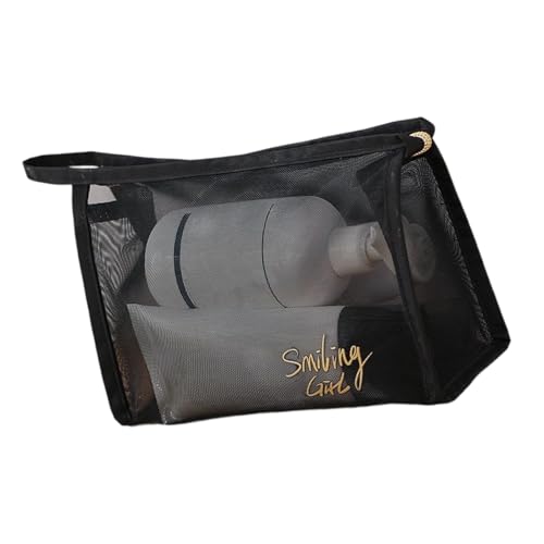 ZYKEJJDDAK Transparente quadratische Make-up-Aufbewahrungstasche, Netzstoff, Kosmetik-Organizer mit geräumigem Innenraum für Reisen, Dreieck, 21.5*8.5*14.5cm von ZYKEJJDDAK