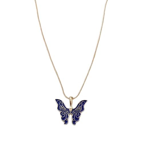 ZYKEJJDDAK Trendy Schmetterling Anhänger Halsketten Schmetterling Anhänger Choker Verstellbare Kette Halskette für Mädchen, 45 cm, Metall, Kein Edelstein von ZYKEJJDDAK