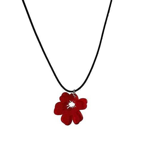 ZYKEJJDDAK Unkonventionelle Blüten-Halskette, Anhänger, Halsketten, Blumenschmuck, kleiner Blumenanhänger, Choker, Acryl, 5.85x3.9in, Acryl, Kein Edelstein ZYKEJJDDAK Unkonventionelle Blüten-Halskette, Anhänger, Halsketten, Blumenschmuck, kleiner Blumenanhänger, Choker, Acryl, 5.85x3.9in, Acryl, Kein Edelstein von ZYKEJJDDAK