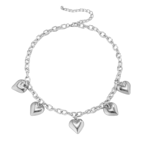 ZYKEJJDDAK Verstellbare Kette mit Herz-Halskette, trendiger Liebesform-Anhänger, Schlüsselbein-Ketten, Vintage-Halskette ZYKEJJDDAK Verstellbare Kette mit Herz-Halskette, trendiger Liebesform-Anhänger, Schlüsselbein-Ketten, Vintage-Halskette von ZYKEJJDDAK