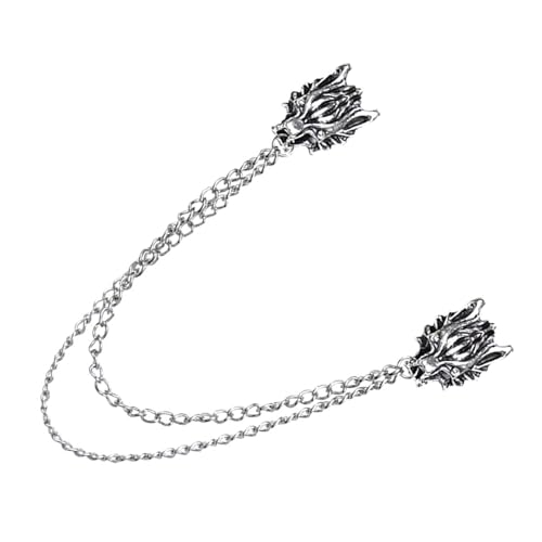 ZYKEJJDDAK Wolfskopf Anstecknadel Brosche mit Kette für Damen Herren Wolfskopf Brosche Anstecknadel Halloween Kostüm von ZYKEJJDDAK