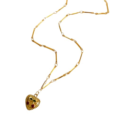 ZYKEJJDDAK Zarte Charm-Halskette mit verstellbarer Länge, leichter Edelstahl-Halsschmuck, Schlüsselbeinkette, 415cm, Edelstahl, Kein Edelstein von ZYKEJJDDAK